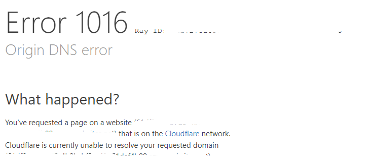 Cloudflare Error 1016
